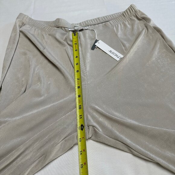 NEW Chicos Travelers No Tummy Pants Size 3R (XL) Pull On Stretch Taupe Slinky - Picture 5 of 7